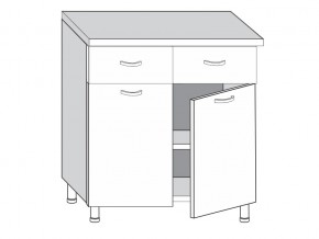 2.80.22 Шкаф-стол на 800мм с 2-я ящиками и 2-мя дверцами в Урае - uraj.magazin-mebel74.ru | фото