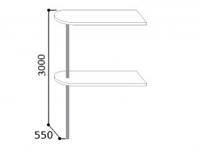 6.1100  Стойка барная 1100 на трубе (h3000мм), ЛДСП/ПФ 26мм в Урае - uraj.magazin-mebel74.ru | фото