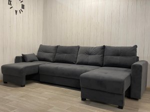 Диван Комфорт-6 (2+1К+1К) НПБ, велюр Monaco 7 grafit в Урае - uraj.magazin-mebel74.ru | фото