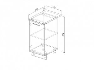 Н 40 Модуль нижний Без Столешницы МН 40 в Урае - uraj.magazin-mebel74.ru | фото