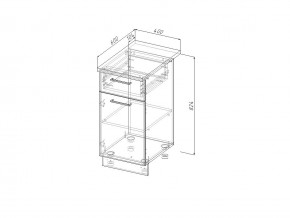 НЯ 40 Модуль нижний Без Столешницы 1 ящик/дверка МНЯ 40 в Урае - uraj.magazin-mebel74.ru | фото