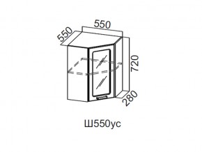 Ш550ус/720 Шкаф навесной 550/720 (угловой со стеклом) в Урае - uraj.magazin-mebel74.ru | фото