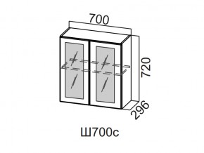 Ш700с/720 Шкаф навесной 700/720 (со стеклом) в Урае - uraj.magazin-mebel74.ru | фото