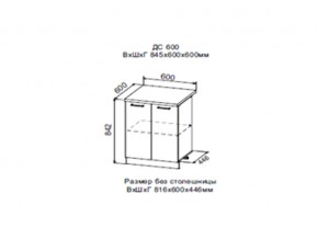 Шкаф нижний ДС600 с полкой (2 дв) в Урае - uraj.magazin-mebel74.ru | фото
